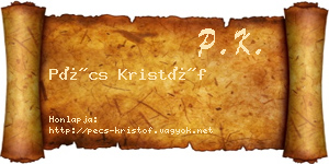 Pécs Kristóf névjegykártya