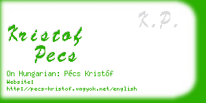 kristof pecs business card